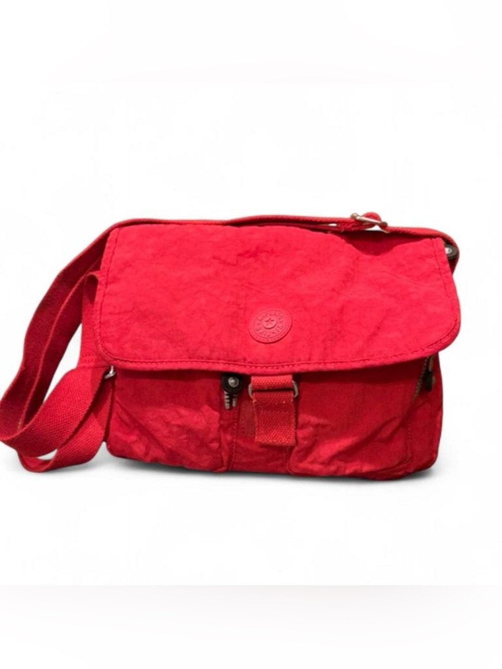Kipling Red Crossbody Messenger Bag with Front Flap.